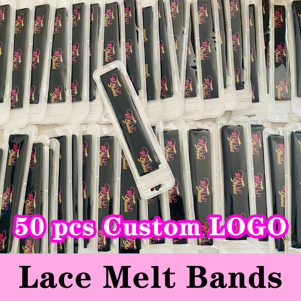 50 pcs/100 pcs Melt Bands With Custom Logo Wholesale Lace Bands