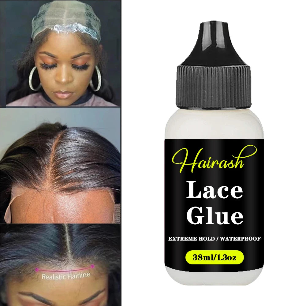 38ML Lace Wig Glue Waterproof For Front Wig/Toupee/Closure/Tape Hair Extension Clear Remover For Adhesive Tape With Glue Remover