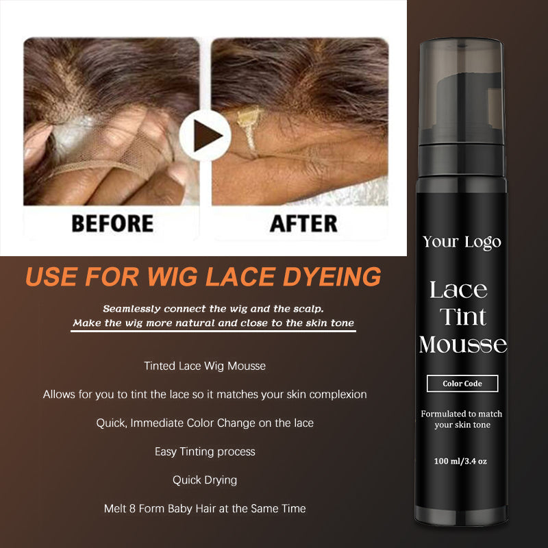 Lace Tint Mousse for Front Wigs 100ml Light / Medium / Dark Melt Lace Dye Skin Tone Tint Foam for Black Women