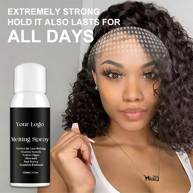 Private Label Melting Spray for Lace Wigs Strong Hold Wig Adhesive Hair Glue Spray Lace Melting Spray