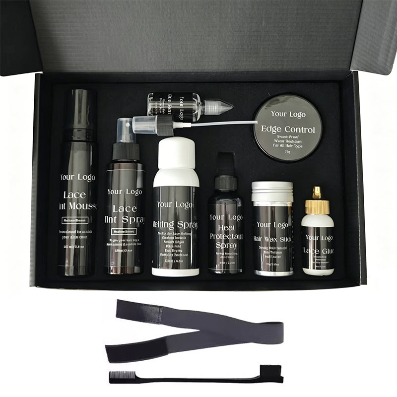 Hair Care Kit Lace Glue Waterproof Hair Wax Stick Melting Spray Edge Control Lace Tint Spray Hair Mousse Wig Install Kit