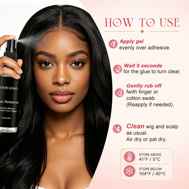 Fast Acting Lace Remover Spray for Wigs Glue Remover Hair Adhesive Remover for Lace Frontal Toupee Private Label Professional