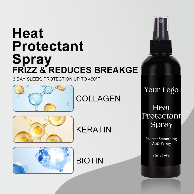 Wholesale 60ml Heat Protectant Spray for Hair Making Hair Shiny Travel Suit Custom LOGO