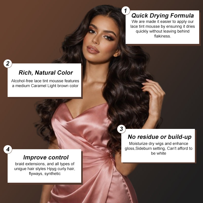 Lace Tint Mousse for Front Wigs 100ml Light / Medium / Dark Melt Lace Dye Skin Tone Tint Foam for Black Women