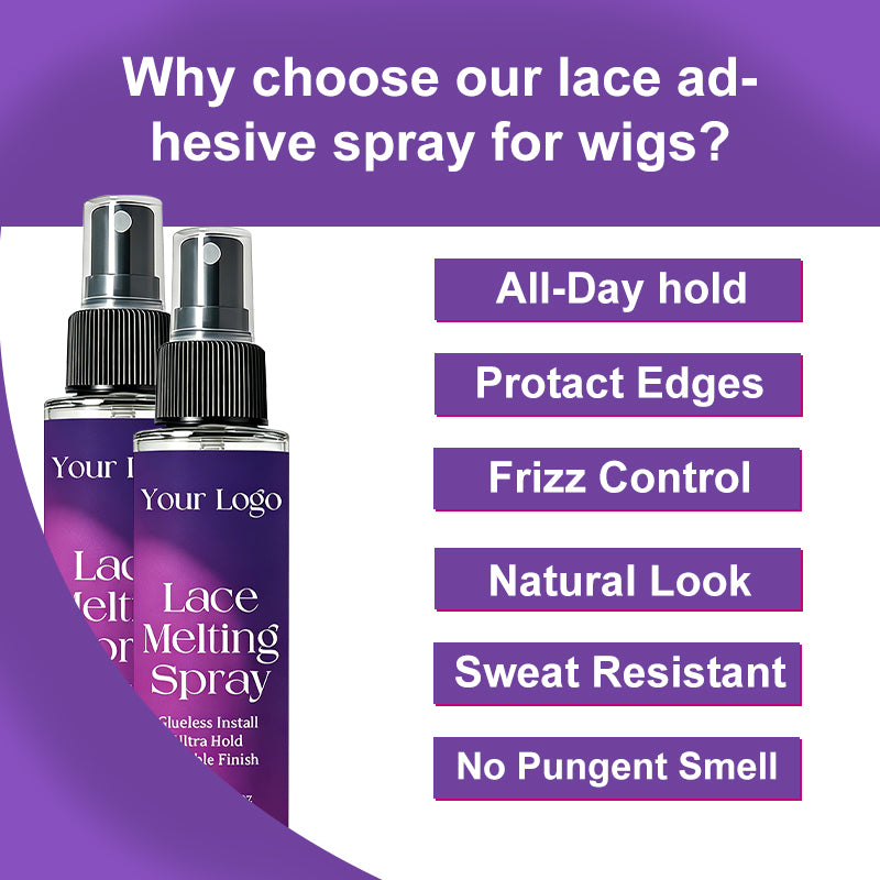 Wholesale Lace Melting Spray Extreme Hold Sweat Proof Long Lasting Wig Melting Spray Invisible Glueless for Lace Wig