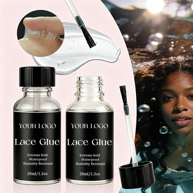 Transparent Lace Glue Waterproof Strong Hold Wig Adhesive Sweat-proof Support Custom Logo Hair Glue for Lace Front Wig