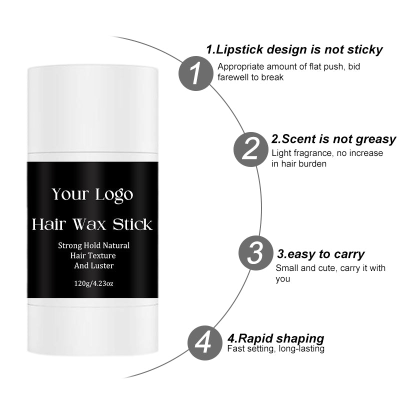 Private Label Hair Wax Stick for Hair Non-Greasy and Non-Sticky Flyaway Frizz Wax Stick Hair Styling