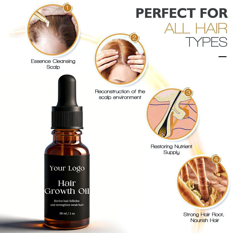 Custom Logo Private Label 30ml Hair Growth Oil Naturals Anti-Hair Loss Oil Super Fast Hair Care Repair Liquid