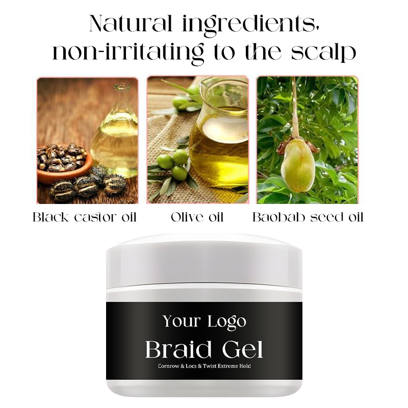 Stronghold Braid Gel for Perfectly Styled Braids and Twists - Long Lasting and Non-Flaking Formula - Great for Natural Hair