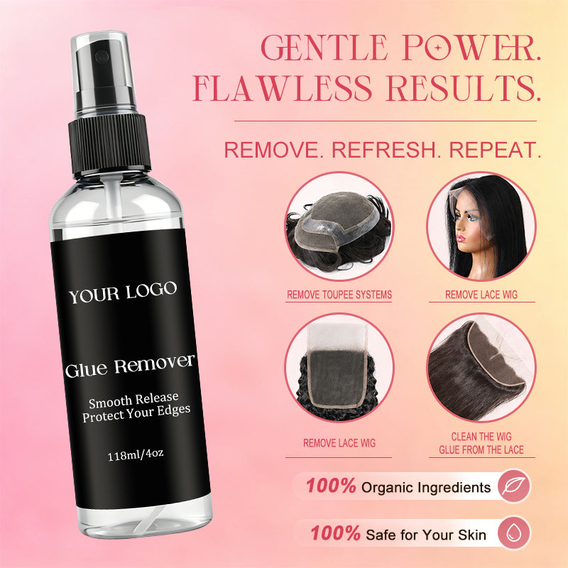 Fast Acting Lace Remover Spray for Wigs Glue Remover Hair Adhesive Remover for Lace Frontal Toupee Private Label Professional