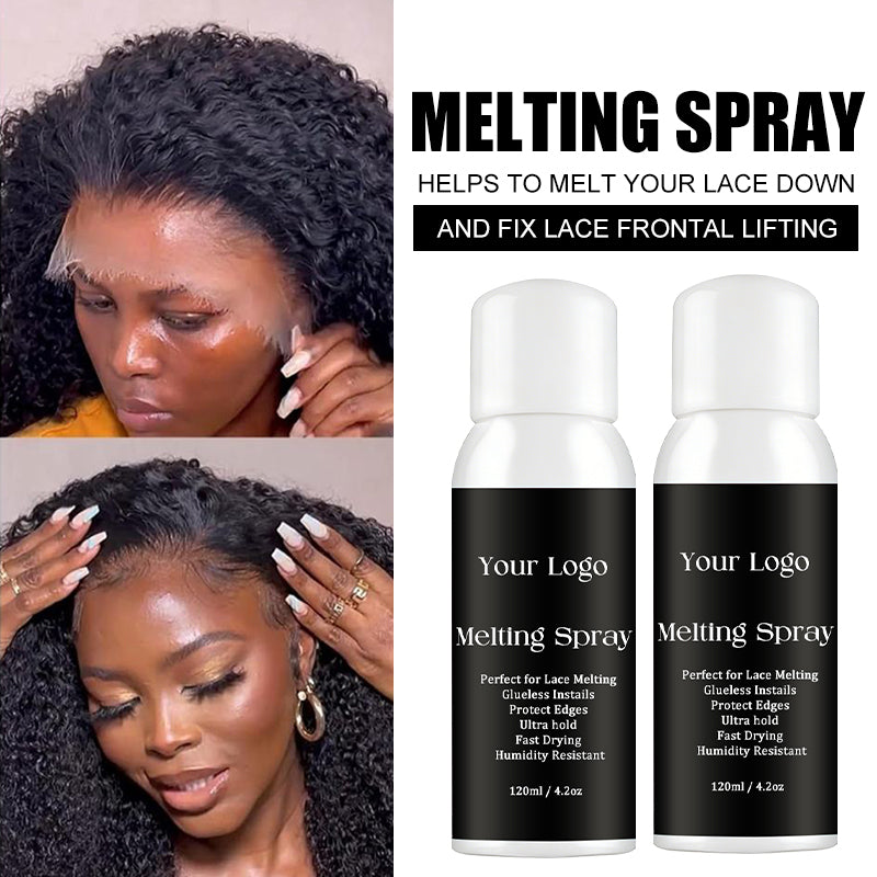 Private Label Melting Spray for Lace Wigs Strong Hold Wig Adhesive Hair Glue Spray Lace Melting Spray