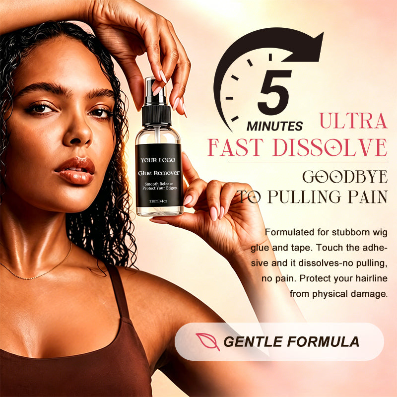 Fast Acting Lace Remover Spray for Wigs Glue Remover Hair Adhesive Remover for Lace Frontal Toupee Private Label Professional