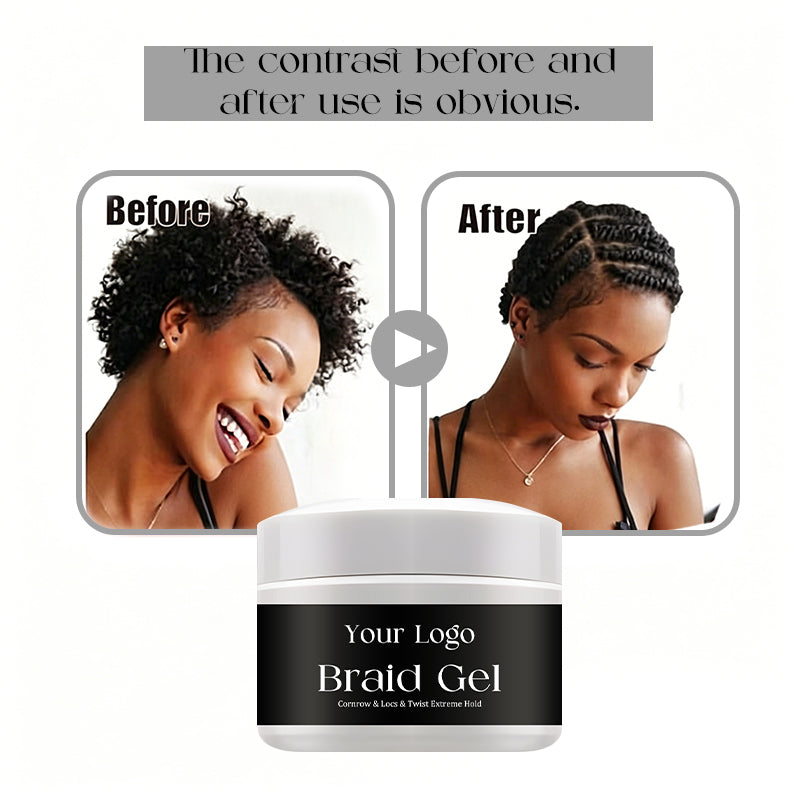 Stronghold Braid Gel for Perfectly Styled Braids and Twists - Long Lasting and Non-Flaking Formula - Great for Natural Hair