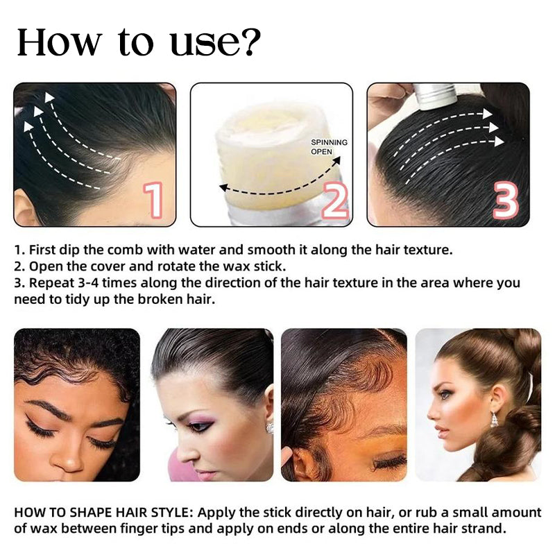 Hair Wax Stick for Wigs Gel Cream Styling Hair Broken Hair Artifact Frizz Fixed Fluffy Children Men and Women Styling Wax