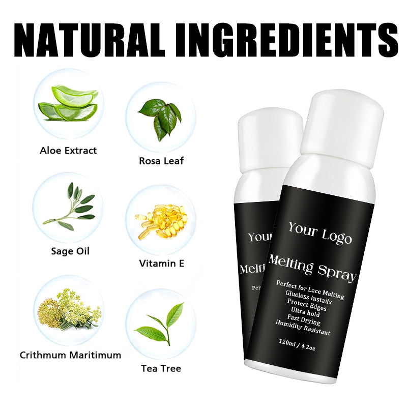 Private Label Melting Spray for Lace Wigs Strong Hold Wig Adhesive Hair Glue Spray Lace Melting Spray