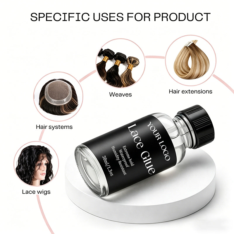 Transparent Lace Glue Waterproof Strong Hold Wig Adhesive Sweat-proof Support Custom Logo Hair Glue for Lace Front Wig
