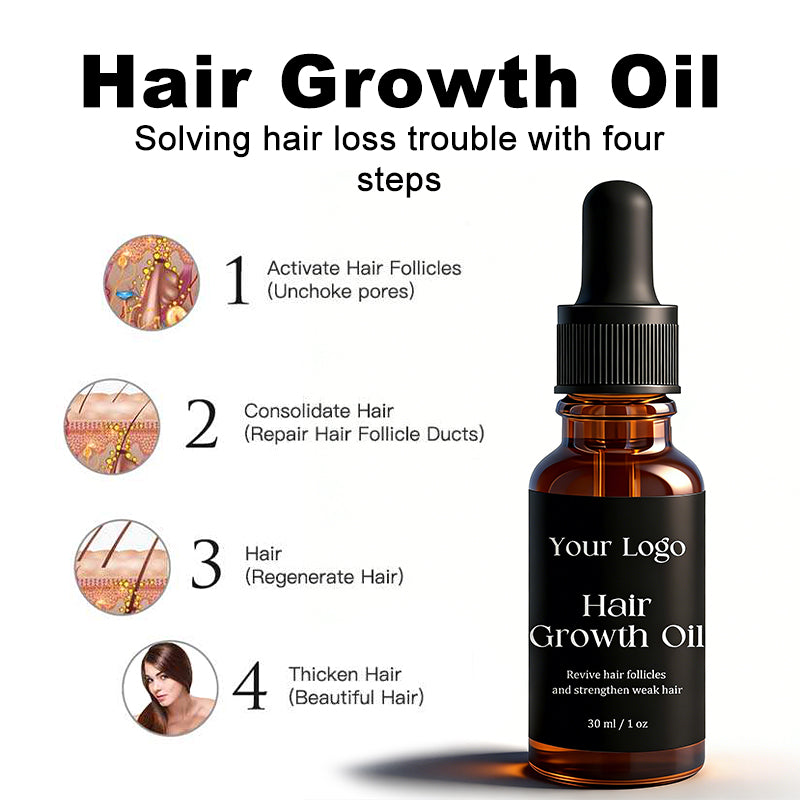 Custom Logo Private Label 30ml Hair Growth Oil Naturals Anti-Hair Loss Oil Super Fast Hair Care Repair Liquid