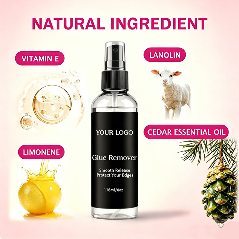 Fast Acting Lace Remover Spray for Wigs Glue Remover Hair Adhesive Remover for Lace Frontal Toupee Private Label Professional