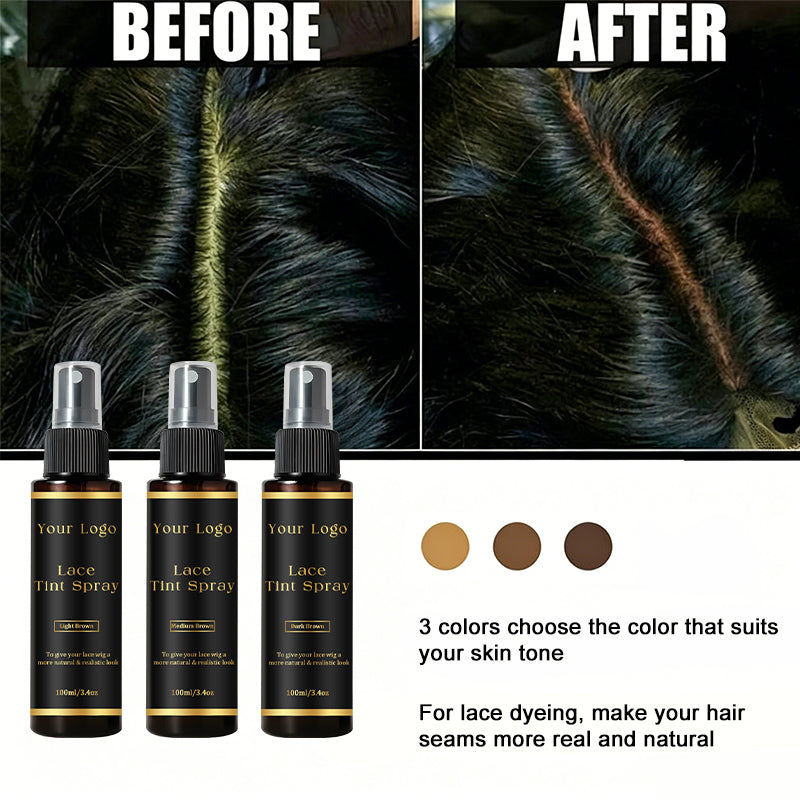 Custom Logo Wig Glue Waterproof Wax Stick Melting Spray Edge Control Hair Growth Oil Lace Tint Spray Mousse Wig Install Kit