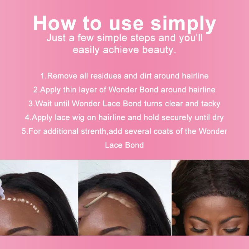 38ml Lace Glue Waterproof Strong Hold Invisible Pink Cap Hair Adhesive for Wigs Lace Frontal Toupee Private Label Wig Glue