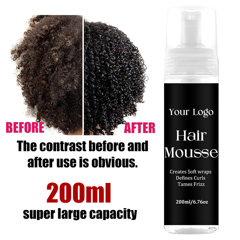 200ml Hair Styling Mousse Curl Styling Foam Private Label Wrapping Lotion Hair Foam Wrap Mousse