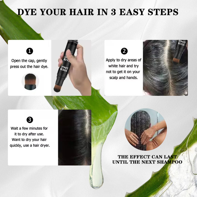 Custom logo Private Label Hair Dye Pen Touch up Root Concealer Black/Dark Brown/Brown Natural Hair Dye Brush Pen