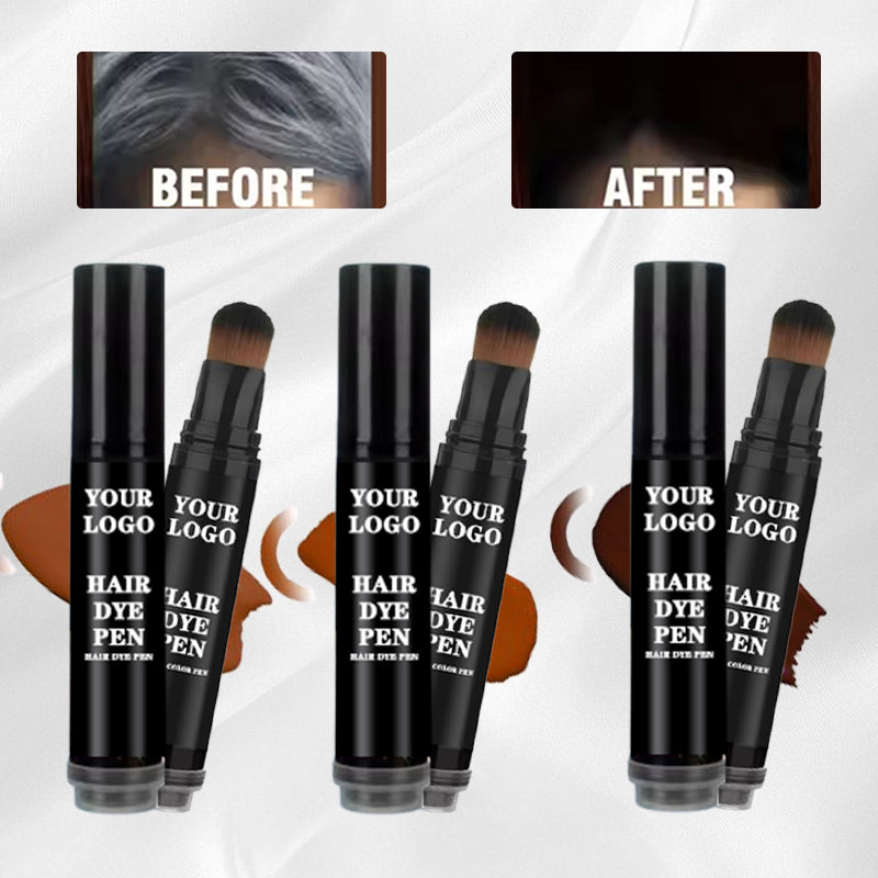 Custom logo Private Label Hair Dye Pen Touch up Root Concealer Black/Dark Brown/Brown Natural Hair Dye Brush Pen