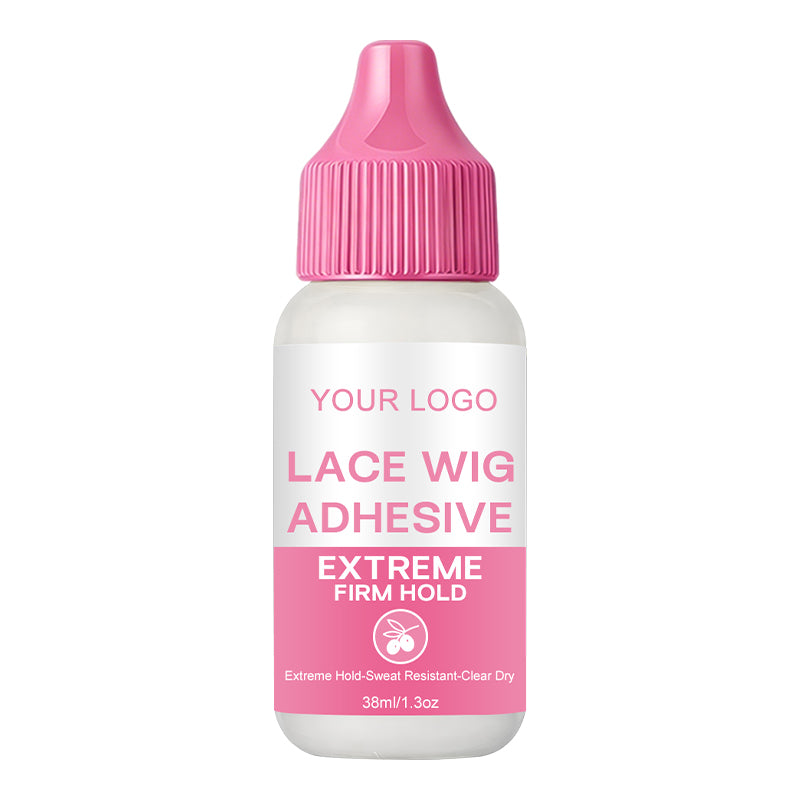 38ml Lace Glue Waterproof Strong Hold Invisible Pink Cap Hair Adhesive for Wigs Lace Frontal Toupee Private Label Wig Glue