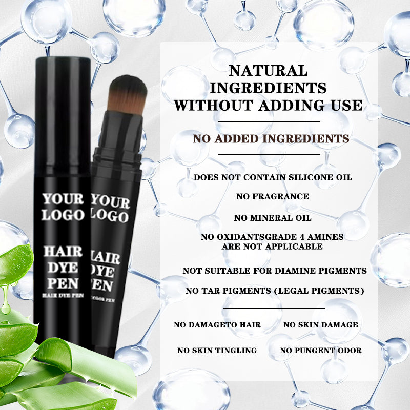 Custom logo Private Label Hair Dye Pen Touch up Root Concealer Black/Dark Brown/Brown Natural Hair Dye Brush Pen