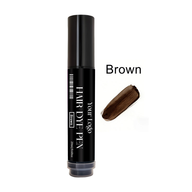 Custom logo Private Label Hair Dye Pen Touch up Root Concealer Black/Dark Brown/Brown Natural Hair Dye Brush Pen