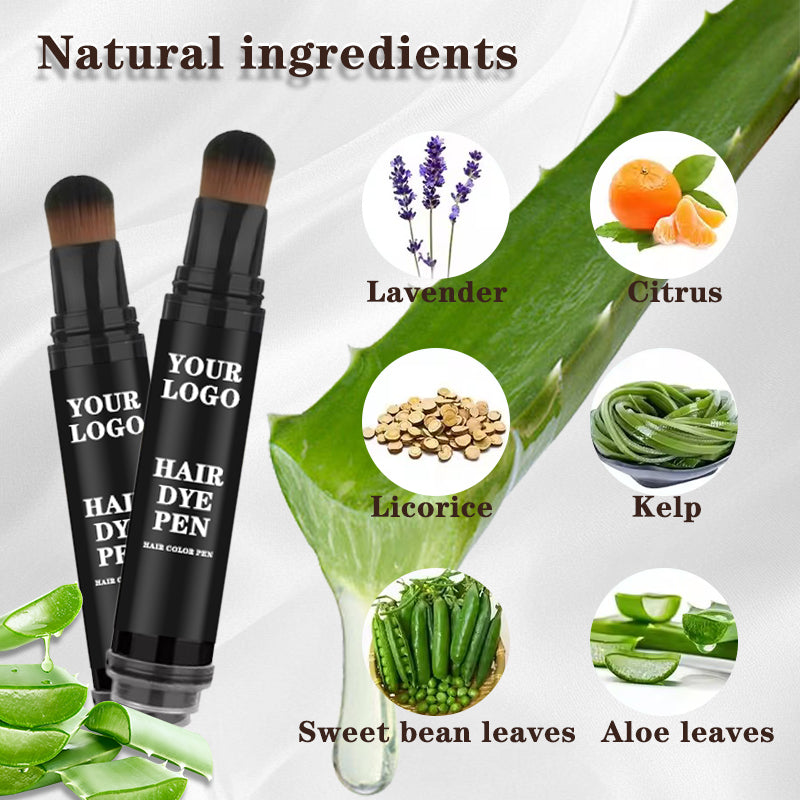 Custom logo Private Label Hair Dye Pen Touch up Root Concealer Black/Dark Brown/Brown Natural Hair Dye Brush Pen