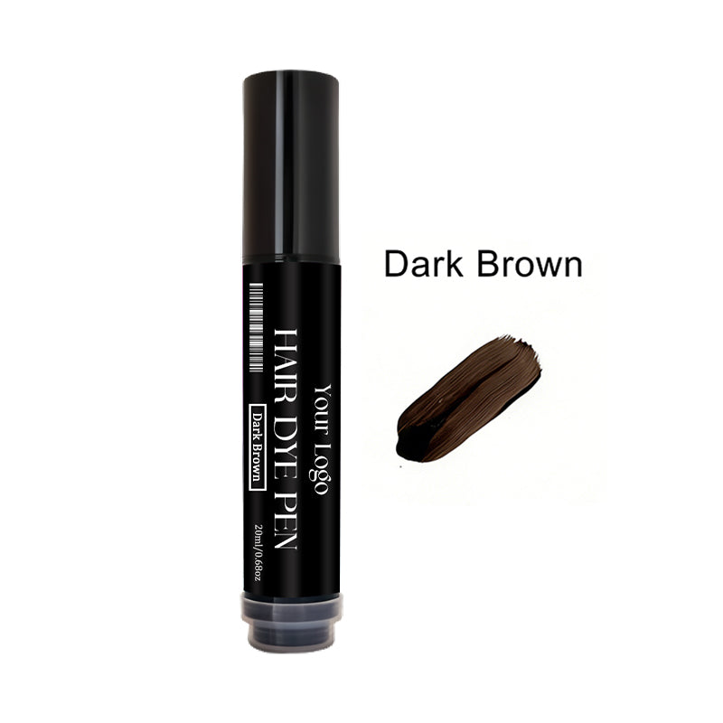 Custom logo Private Label Hair Dye Pen Touch up Root Concealer Black/Dark Brown/Brown Natural Hair Dye Brush Pen