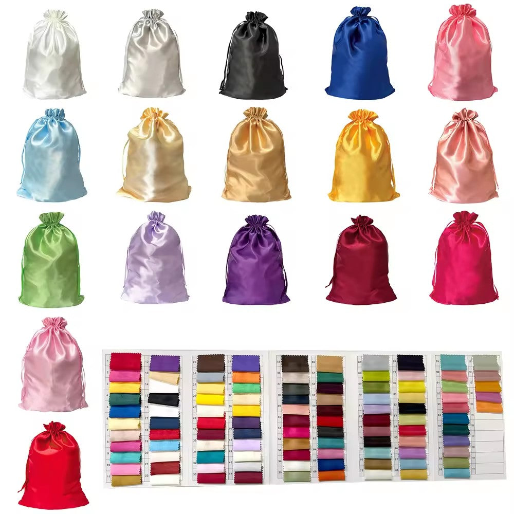 Wholesale Customization Silk Wig Bags Custom Logo Hair Packaging Design Logo Reusable Satin Bag
