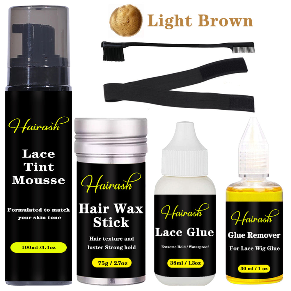 Lace Tint Mousse Waterproof Lace Wig Glue For Lace Front Wig Invisible Hair Glue + Wax Stick Edge Control + Glue Remover