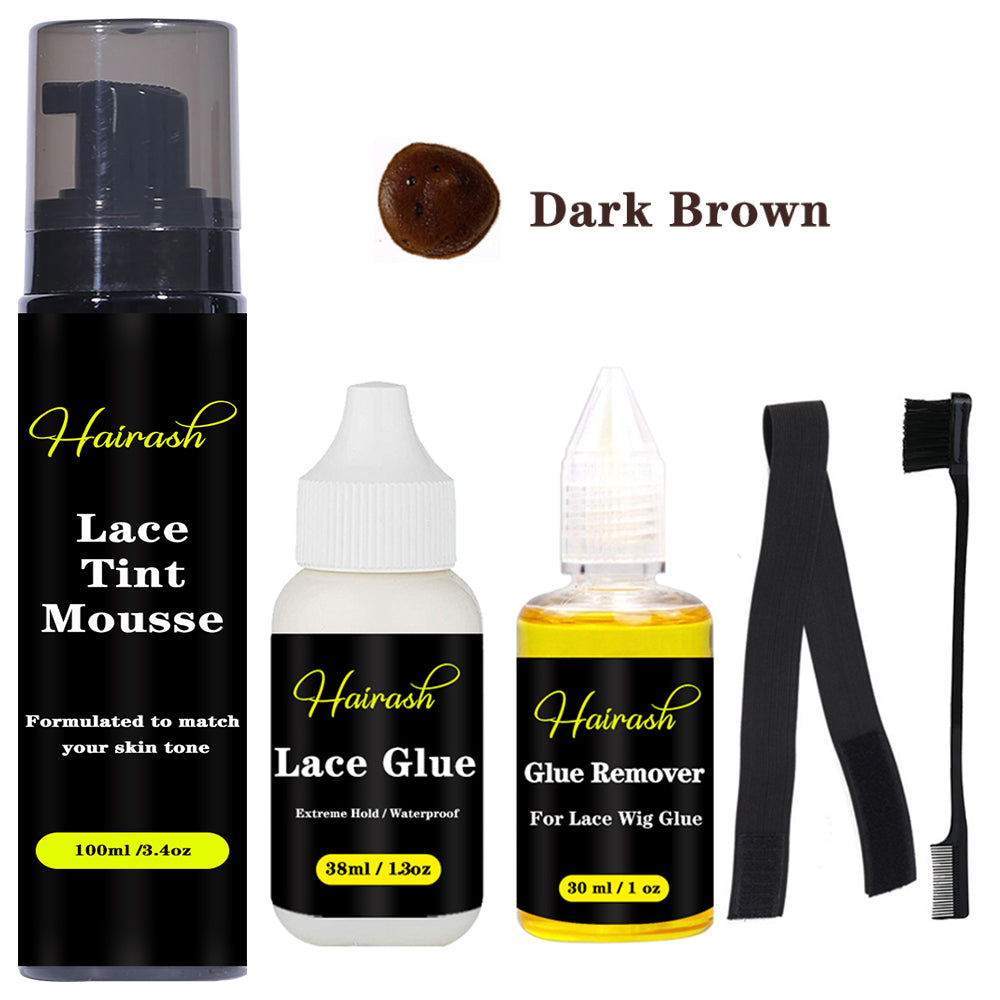 Lace Tint Mousse Waterproof Lace Wig Glue For Lace Front Wig Invisible Hair Glue + Wax Stick Edge Control + Glue Remover