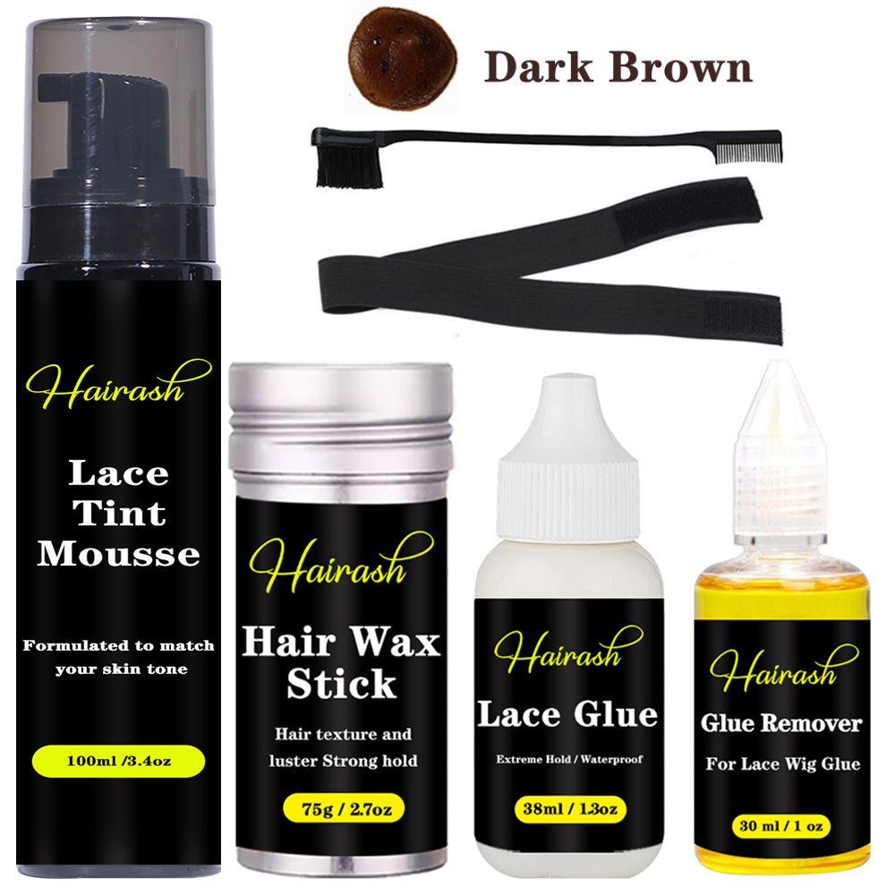 Lace Tint Mousse Waterproof Lace Wig Glue For Lace Front Wig Invisible Hair Glue + Wax Stick Edge Control + Glue Remover