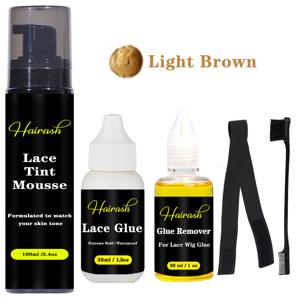 Lace Tint Mousse Waterproof Lace Wig Glue For Lace Front Wig Invisible Hair Glue + Wax Stick Edge Control + Glue Remover