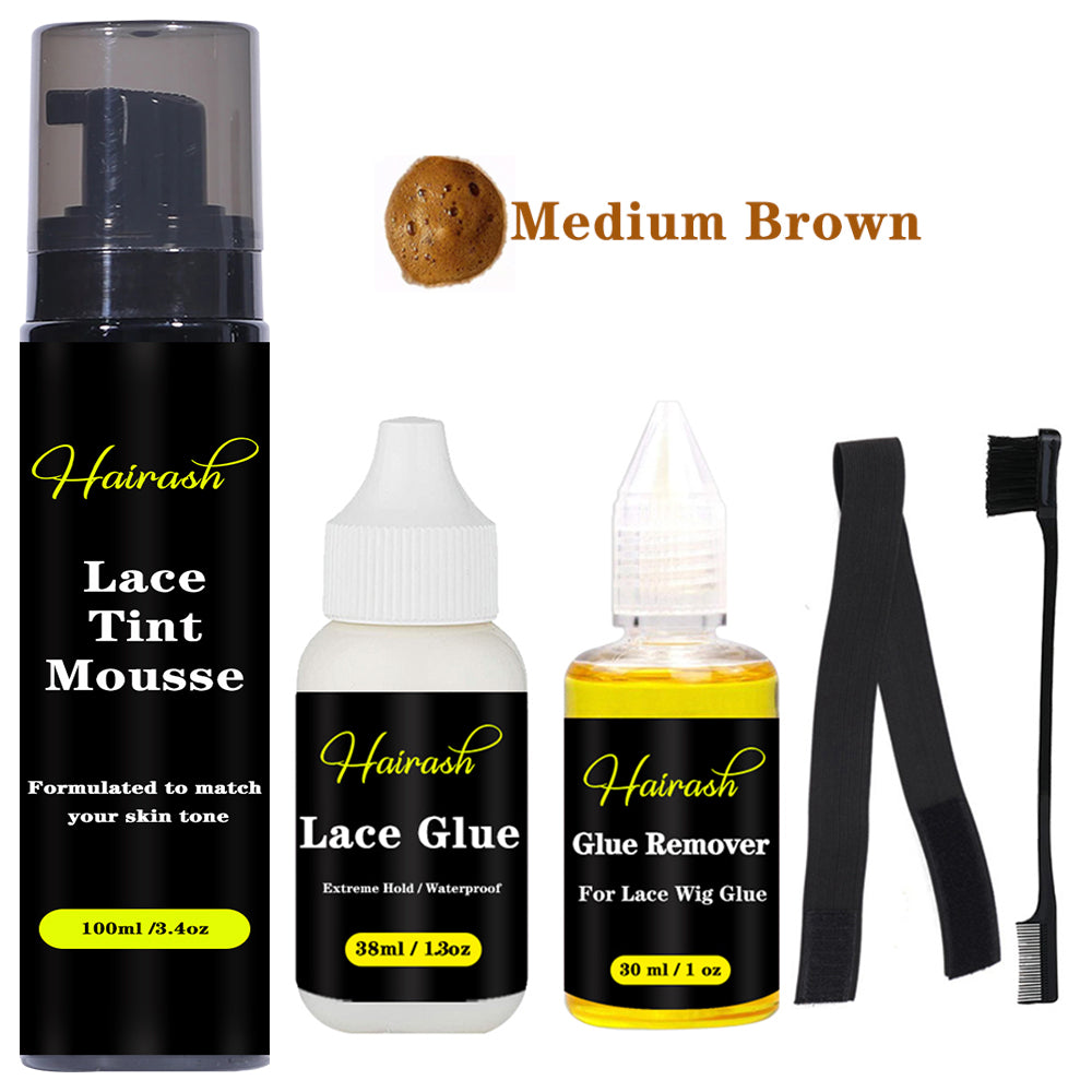 Lace Tint Mousse Waterproof Lace Wig Glue For Lace Front Wig Invisible Hair Glue + Wax Stick Edge Control + Glue Remover