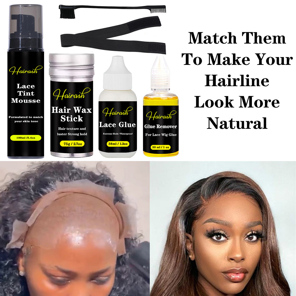 Lace Tint Mousse Waterproof Lace Wig Glue For Lace Front Wig Invisible Hair Glue + Wax Stick Edge Control + Glue Remover